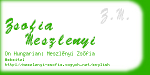 zsofia meszlenyi business card